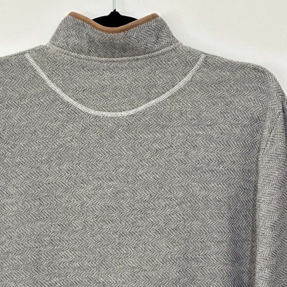 Southern Marsh Mens Sweater XL Navy Wash Grey Snap Pullover Classic Preppy Layer